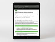Digital kit displayed on device, featuring the High-Performance Managers Develop Strengths page.