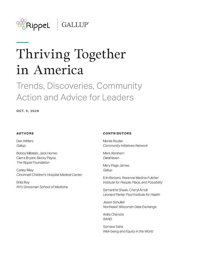 Thriving Together in America: Trends, Discoveries, Community Action and Advice for Leaders report cover