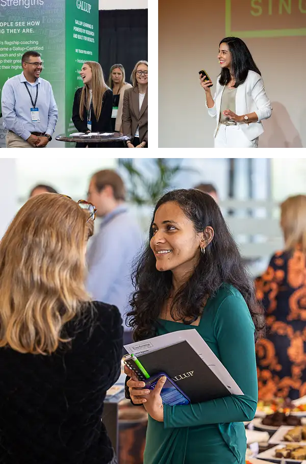 collage of people at Gallup events