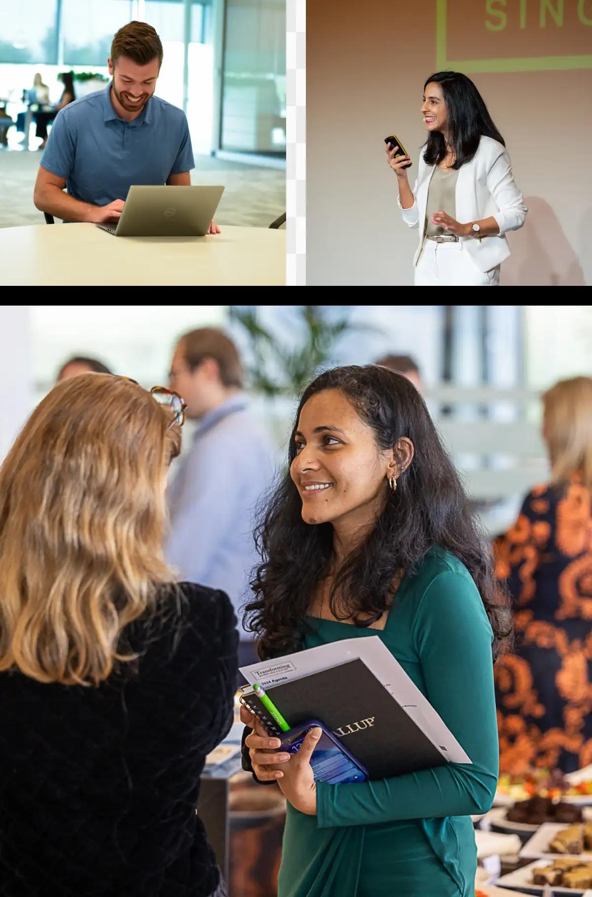 collage of people at Gallup events