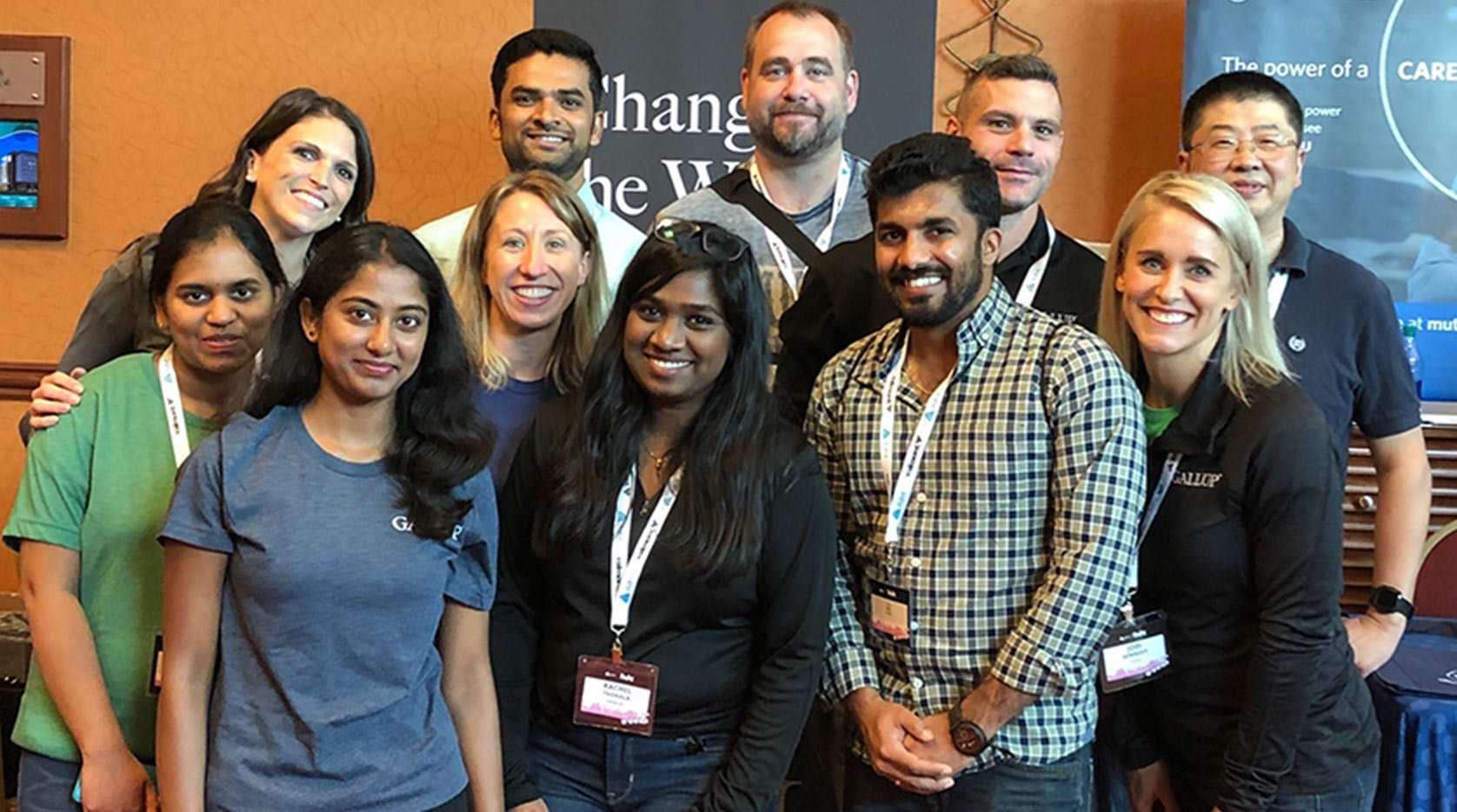 A group of Gallup employees after a training session.