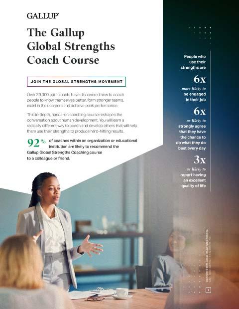 The Gallup Global Strengths Coach Course brochure cover