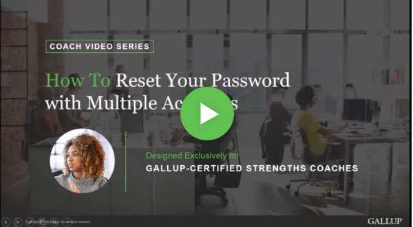 Button to play How to reset your password in Gallup Access with multiple accounts video