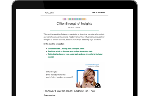 Example CliftonStrengths Insights report