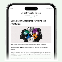 CliftonStrengths Ingishts Newsletter on mobile device