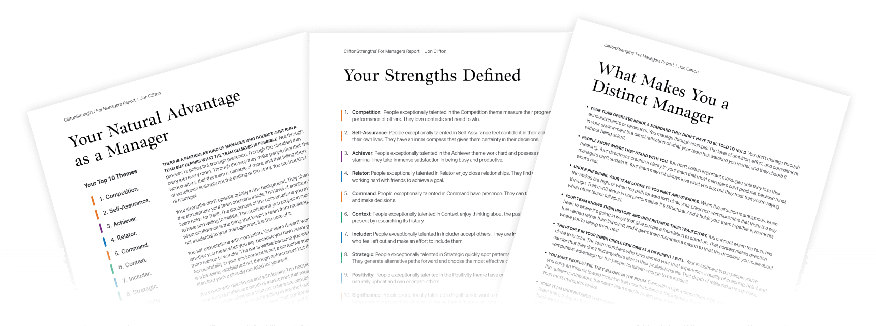 Sample CliftonStrengths for Manager Reports