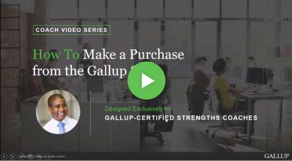 Button to play How to make a purchase from the Gallup Store video