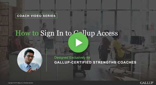 Button to play How to sign in to Gallup Access video