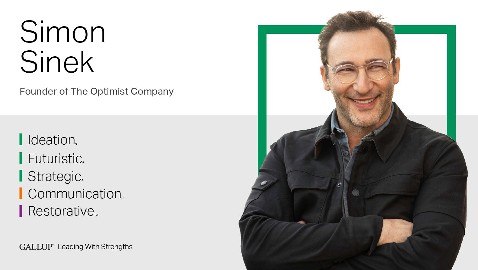 Founder of The Optimist Company. Ideation | Futuristic | Strategic | Communication | Restorative. GALLUP Leading with Strengths. Play How Simon Sinek Leads With Strengths Video