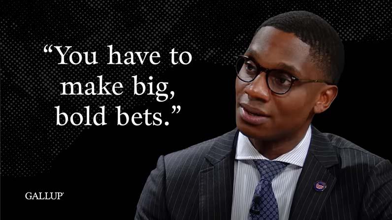 Justin Bibb: 'You have to make big bold bets.' 