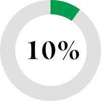 Pie chart showing 10%