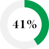 Pie chart showing 41%