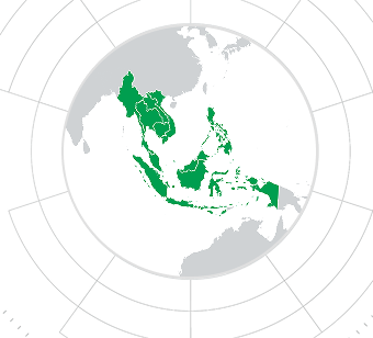 Southeast Asia region depicted on a map