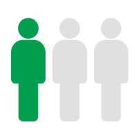 Graphic of three figures, one shaded green