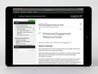 Digital packet displayed on device, featuring The 12 Elements of Engagement page.