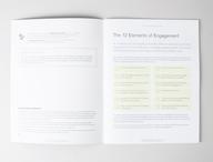 Click this thumbnail to show image: Page 0 and 1 of the Engagement Resource Guide, with headings About This Guide and The 12 Elements of Engagement.