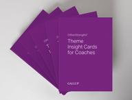 Click this thumbnail to show image: Five decks of CliftonStrengths Theme Insights Cards for Coaches.