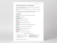 Click this thumbnail to show image: Cover page of the CliftonStrengths for Managers report.