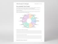Página final del informe CliftonStrengths para gerentes con el recurso “Cumpla sus objetivos”.