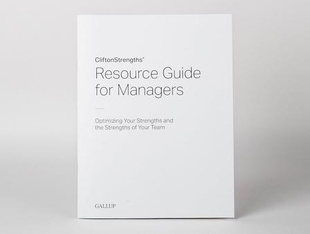 Front cover of CliftonStrengths Resource Guide for Managers.