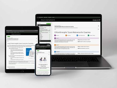 Digital CliftonStrengths Coaching Starter Kit on multiple devices and screen sizes.